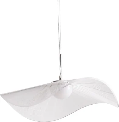 Produktbild von BELIANI Hängelampe Weiß aus Metall und Acryl LED Beleuchtung Boho Stil Modern Hängeleuchte für Esstisch Esszimmer Wohnzimmer Schlafzimmer