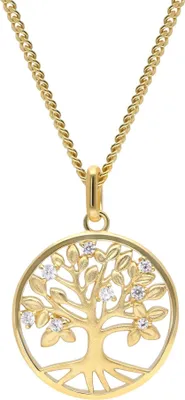 trendor 28538 Damen-Kette 925 Silber Vergoldet Lebensbaum Collier 1