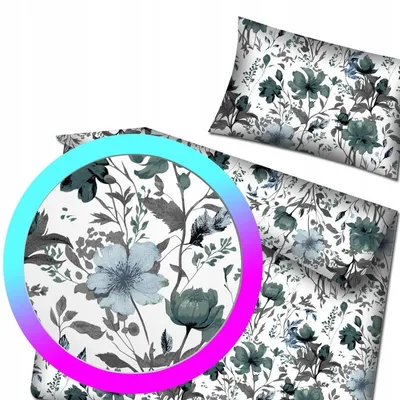 Produktbild von Designpremium Bettwäsche Baumwolle Grün Blumen 140x200 cm