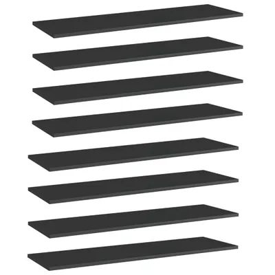 Produktbild von Bücherregal-Bretter 8 Stk. Hochglanz-Schwarz 100x30x1,5 cm