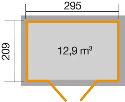Produktbild von WEKA 226.3021.10400 Gartenhaus/Blockbohlenhaus Luna mit Doppeltür ; Größe: 3 ; Farbgebung: Naturbelassen ; Wandstärke: 21 mm ; Maße (LxBxH): 295 cm x 209 cm x 252 cm ; Seitenwandhöhe: 197 cm