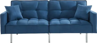 Produktbild von Vente-unique MINEY, Sofabett, Wohnzimmer, Blau, 3 Sitz(e), Blau, Stoff