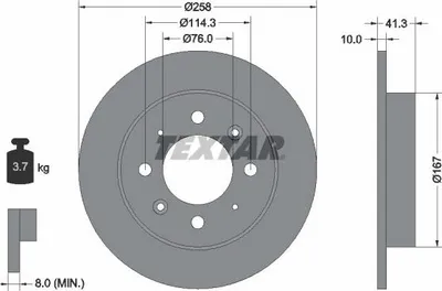 Produktbild von 2 Textar Bremsscheiben hinten für Kia Cerato