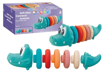 Obrázok produktu pre Vzdelávacia sada Leantoys pre batoľatá – Mäkký pyramídový krokodíl