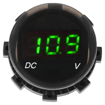 Image de Voltmètre numérique à LED pour moto, modèle modifié, avec affichage numérique de la tension (vert)