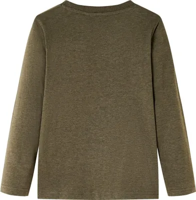 Produktbild von vidaXL Kinder-Langarmshirt Khaki Melange 128