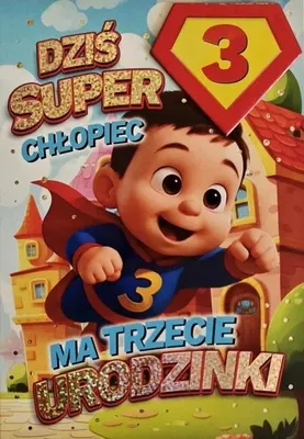 Obrázok produktu pre Karnet urodzinowy dla chłopca Superbohater z życzeniami
