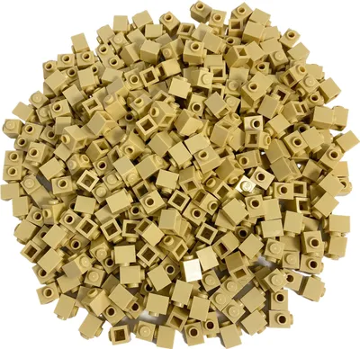 A pile of small, tan LEGO bricks.