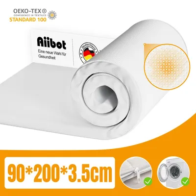 Image de Aiibot Surmatelas 90x200cm avec noyau en mousse confortable,Surmatelas 90x200cm,3.5cm d'épaisseur,Housse amovible et lavable