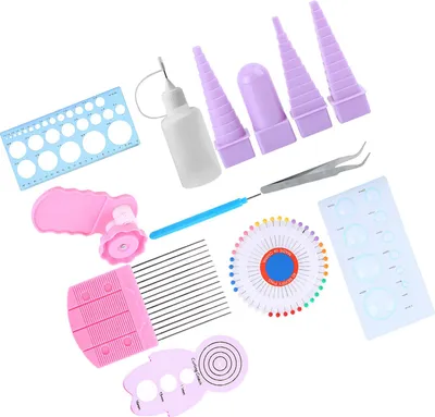 Obrázek produktu pro Sada na papírový quilling pro Border Buddy, pravítko, krimpovací kleště, hřeben, pera, sada kartonů, nářadí