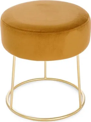 Produktbild von Hocker Clarissa 35 x 35 x 40 cm Stahl Polyester Gelb Gold