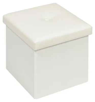 Produktbild von Sitzhocker mit Stauraum, klappbar, 30x30x30cm, Creme