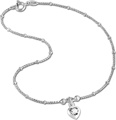 Produktbild von SilberDream Fußkette 23cm Damen 925 Silber Schmuck Herz silber weiß SDF2023W