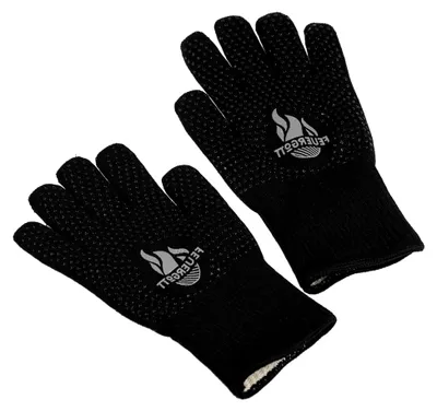 Produktbild von Hitzebeständige Grillhandschuhe in Universalgröße mit rutschfester Silikonbeschichtung, hitzebeständig bis 350 Grad, geeignet für Grill, Backofen, Küche, Kochen, Backen und Outdoor BBQ