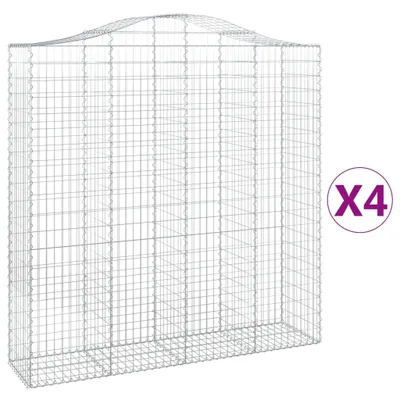 Produktbild von vidaXL Gabionen mit Hochbogen 4 Stk. 200x50x200/220cm Verzinktes Eisen