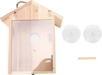 Produktbild von Holzfenster-Vogelhaus mit starkem Saugnapf für den Außenbereich zur Garten- und Hofdekoration