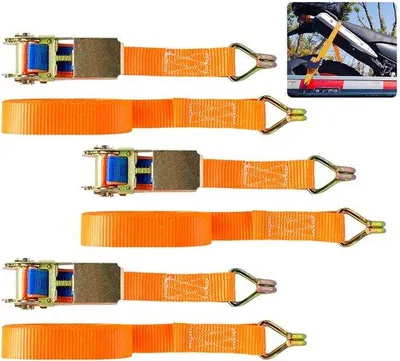 Productafbeelding van Solidchoice - Set van 3 Spanbanden met Haken en Ratelsysteem