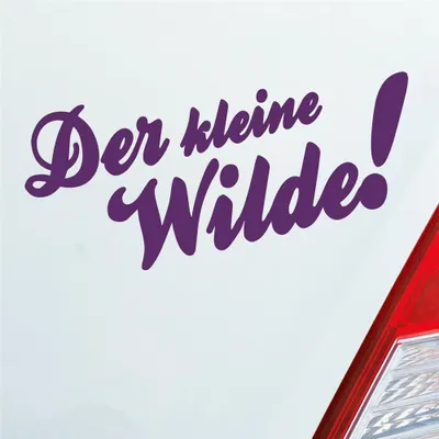 Produktbild von Auto Aufkleber Der kleine Wilde! Car Tuning Motorrad 18x8 cm Lila Sticker Heckscheibenaufkleber