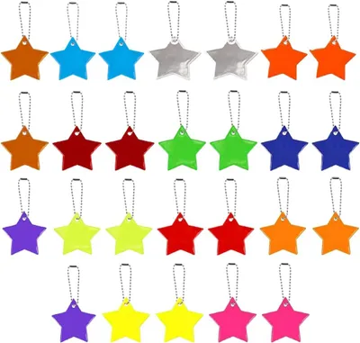 Productafbeelding van Reflecterende sterhangers - Set van 26 - 13 kleuren