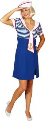 Produktbild von O9480-40 blau-weiß Damen Matrosin Sailerkleid Gr.40