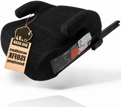 Productafbeelding van Autostoelverhoger - Zitverhoger i-Size - Veilig Kindervervoer - Met Isofix - 125-150 cm - Zwart