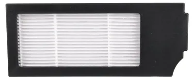 A black frame surrounds a white pleated filter.