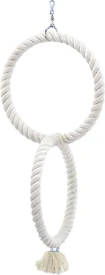 Image de Nobby Cage Toy, 2 anneaux à grimper en coton moyen, 74/29 cm blanc