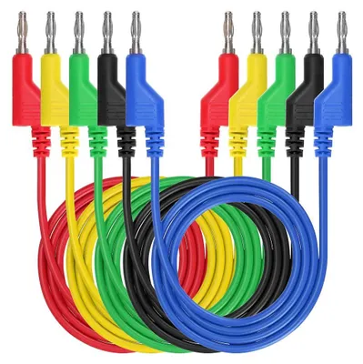 Obrázok produktu pre 5 kusov 4 mm testovacích káblíkov z mäkkej silikóny pre multimeter