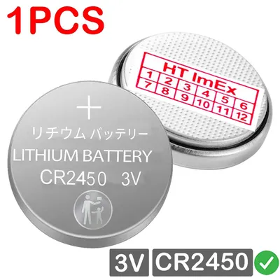 Produktbild von CR2450 Lithium Knopfzelle 3V 600mAh ø24,5x5,0mm Blister - Batterie CMOS Battery