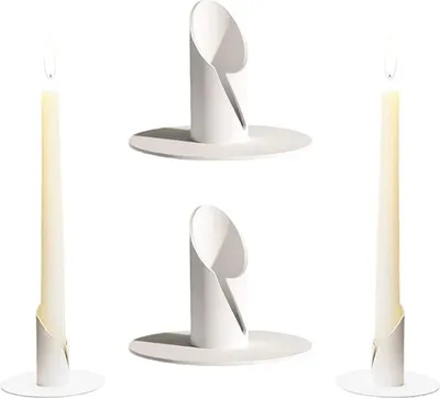 Produktbild von Kerzenständer, 4 Stück Candlelight Dinner Kerzenhalter, für Wohn und Schlafzimmerdekoration, Weiß