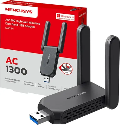 Obrázok produktu pre TP-Link MA32H, Interný, Káblový a bezdrôtový, USB, WLAN, 867 Mbit/s, Čierna