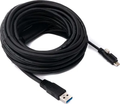 Produktbild von SYSTEM-S USB 3.1 Kabel 8 m Typ C Stecker zu Typ A Stecker Schraube in Schwarz