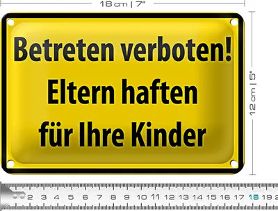 Produktbild von Blechschild Warnschild 18x12cm Betreten Verboten