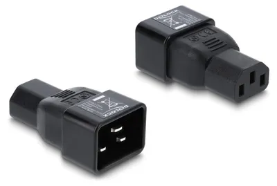 Produktbild von Delock Netzadapter IEC 60320 - C20 auf C13, Stecker / Buchse, 10 A, gerade