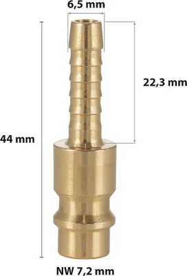 Obrázek produktu pro Vzduchová přípojka NW 7,2 s tryskou 6,5 mm pro připojení stlačeného vzduchu