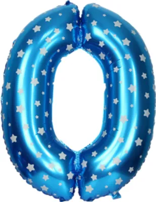 Produktbild von Zahl Luftballon XL 75CM Nummer Folienballon Blau 0