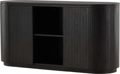 Produktbild von FURNLUX Sideboard Fjallbacka Black 160cm / Hauptfarbe: Schwarz / Abmessungen: 160 x 48 x 80 cm