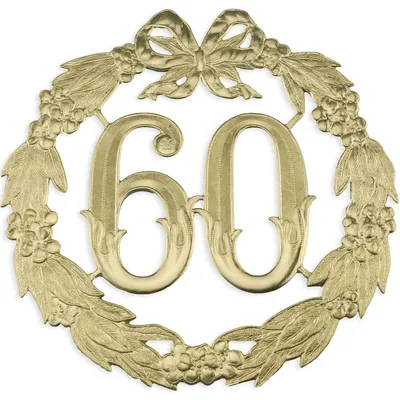 Produktbild von DEMMLER Festliche Zahl 60 gold 24cm ohne Draht
