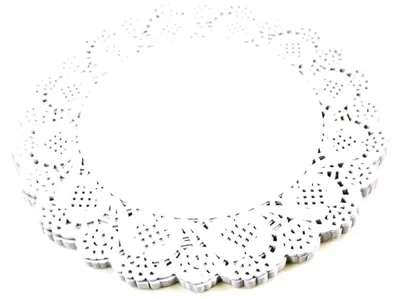 Tortendeckchen Weiß 32 cm, 100 Stück, Papier, Spitzenrand