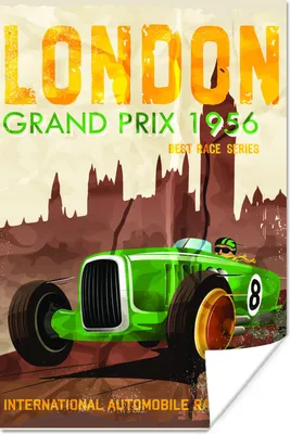 Produktbild von MuchoWow® Poster Rennsport - Jahrgang - London 80x120 cm - Papierdruck