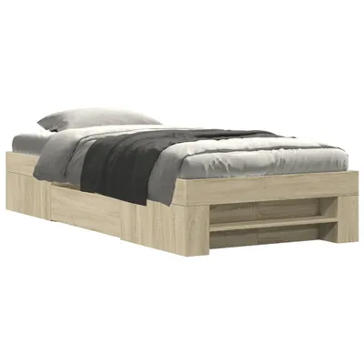 Produktbild von vidaXL Bettgestell ohne Matratze Sonoma-Eiche 90x190 cm Holzwerkstoff