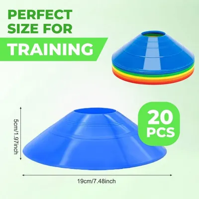 Fußballkegel - Agility Disc - Ideal für das Training - 20 Stück - Sporthindernisse - Für das Sporttraining - Kegelset