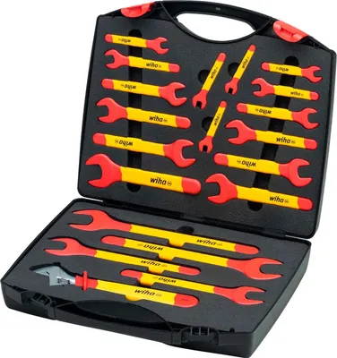Imagen del producto de Juego de llaves de tubo aisladas, de 6 a 32 mm (rojo/amarillo, 21 piezas)