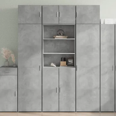 Produktbild von vidaXL Highboard Betongrau 70x42,5x185 cm Holzwerkstoff