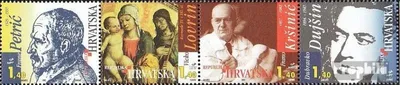 Produktbild von Briefmarken Kroatien 1997 Mi 430-433 Viererstreifen (kompl.Ausg.) postfrisch Bedeutende Persönlichkeiten
