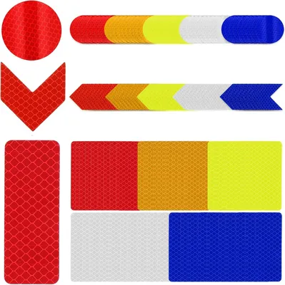 Productafbeelding van 160 stuks veiligheidsreflecterende stickers, reflecterende waarschuwingsstickers voor buiten, waterdicht, waarschuwingsreflecterende sticker
