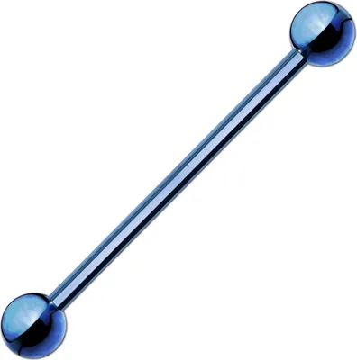 Produktbild von viva-adorno 1,6x38x5mm Barbell Piercing Stab Industrial Ohrpiercing Cartilage Stecker Hantel Edelstahl beschichtet Z310, dunkelblau