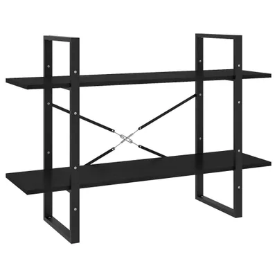 Obrázek produktu pro vidaXL Knihovna 2 police černá 100x30x70 cm borovicový masiv