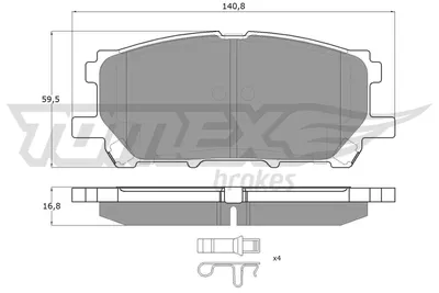 Produktbild von TOMEX brakes Bremsbeläge Satz Vorne Bremsklötze für LEXUS RX (MHU3, GSU3, MCU3) TX 17-63