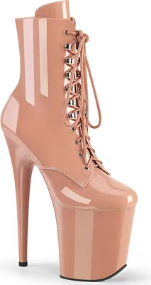 Produktbild von FLAMINGO-1020 Damen Booties von Pleaser, Beige Lack , EU 39, US 9